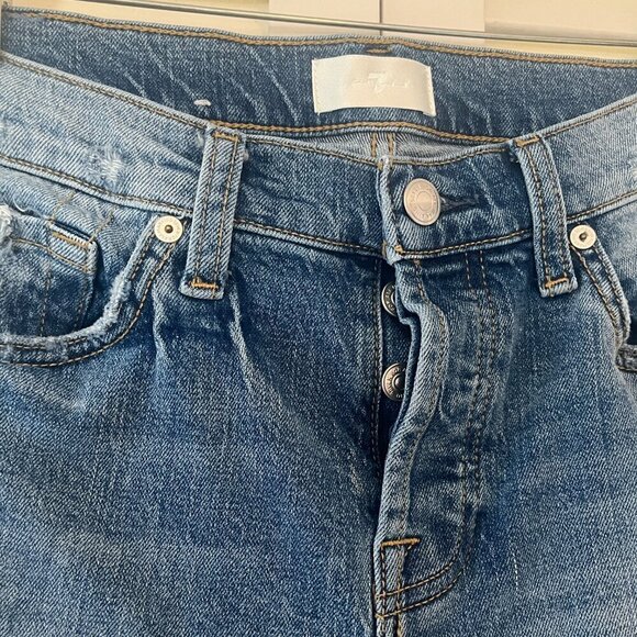 7 For All Mankind jeans 26 Josefina denim light wash distressed button fly - Picture 4 of 13